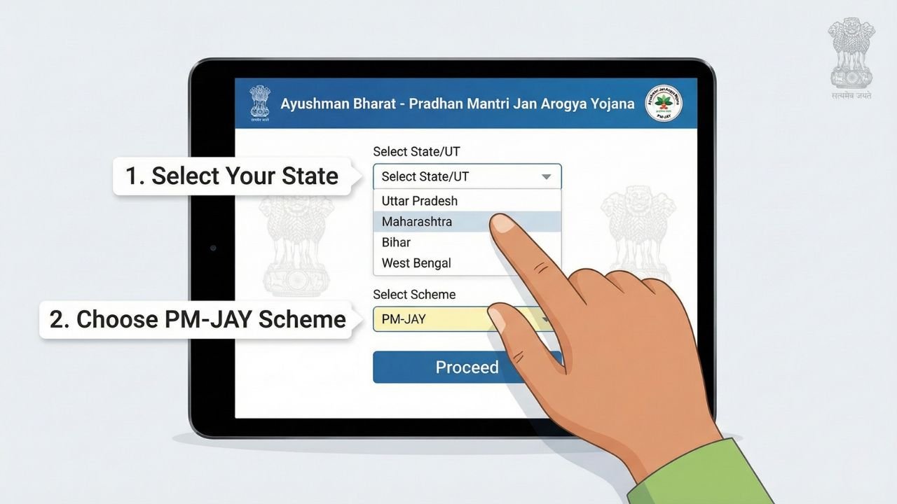 Ayushman Card Download Step2 Select State PMJAY